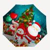 1pc Christmas Santa Claus Snowman Deer Balloons Presents Lanterns Automatic Folding Umbrella, Portable 3-Fold Design, 8 Bone Iron Frame, Outdoor Umbre