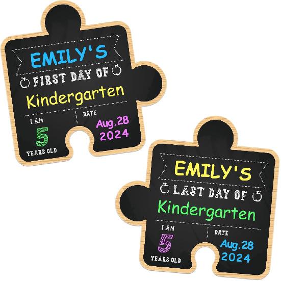 PETCEE First & Last Day of School Chalkboard - 9.5" X 12" Back To School Board Sign Reble 1st Day of Preschool Kindergarten Photo Props Gifts for