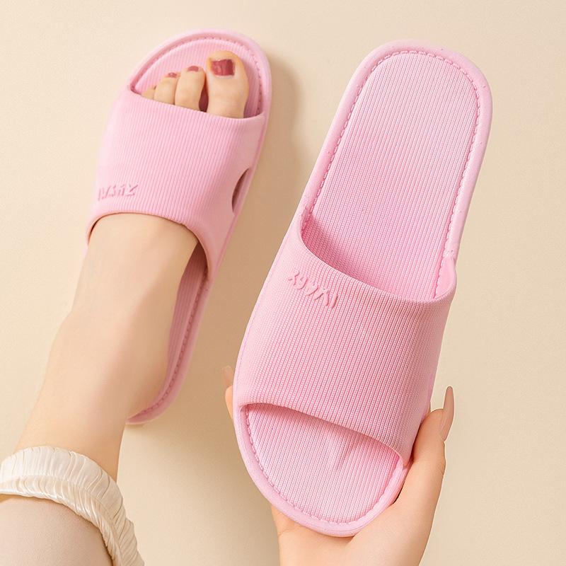 Summer Women's Vertical Pattern Slippers, Non Slip Soft Bottom Home Slippers