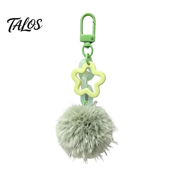 Fluffy Ball Keychain Plush Keychain, Pompom Pendant with Hollow Star, Backpack Decorative Purse Bag Accessories, Gift for Women Girls Accessories