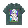 275 GSM Gewaschene T-Shirts 100% Baumwolle Cyberpunk V11 Lucy Waifu Print Unisex Schweres Baumwoll-T-Shirt