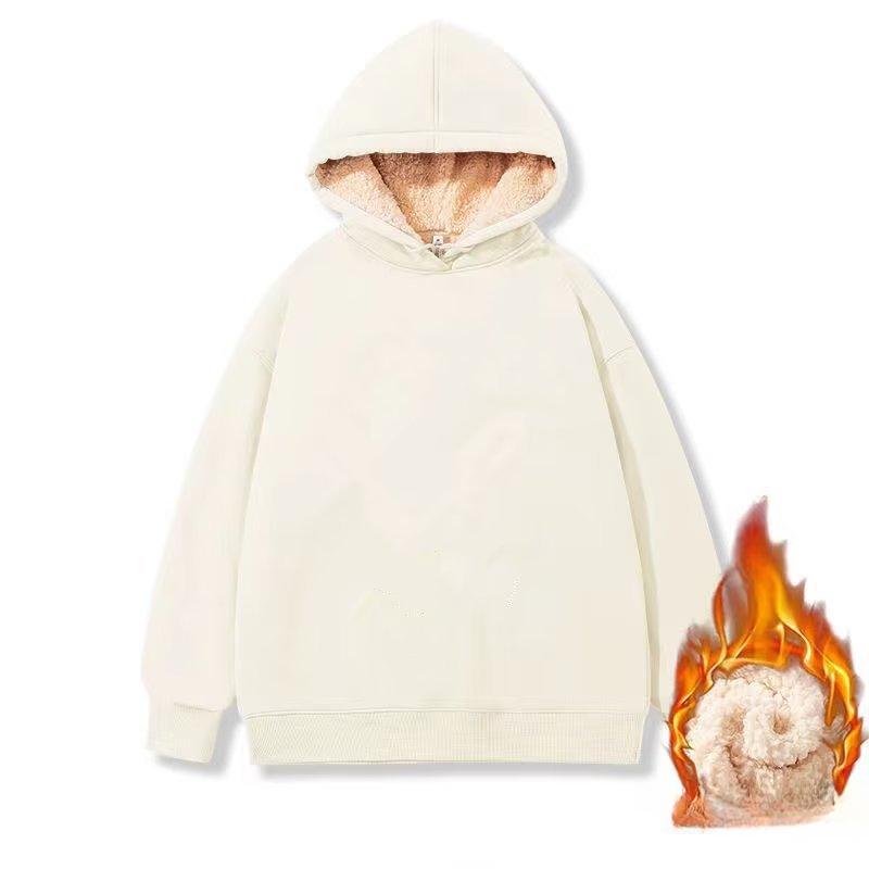 Kapuzenpullover Herren Plus Samt Dick Warm Locker Studenten Kapuzenpullover Herren Pullover Lammfelljacke