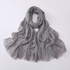 Soft Versatile Solid Bamboo Yarn Scarf With Star Rhinestone For Women