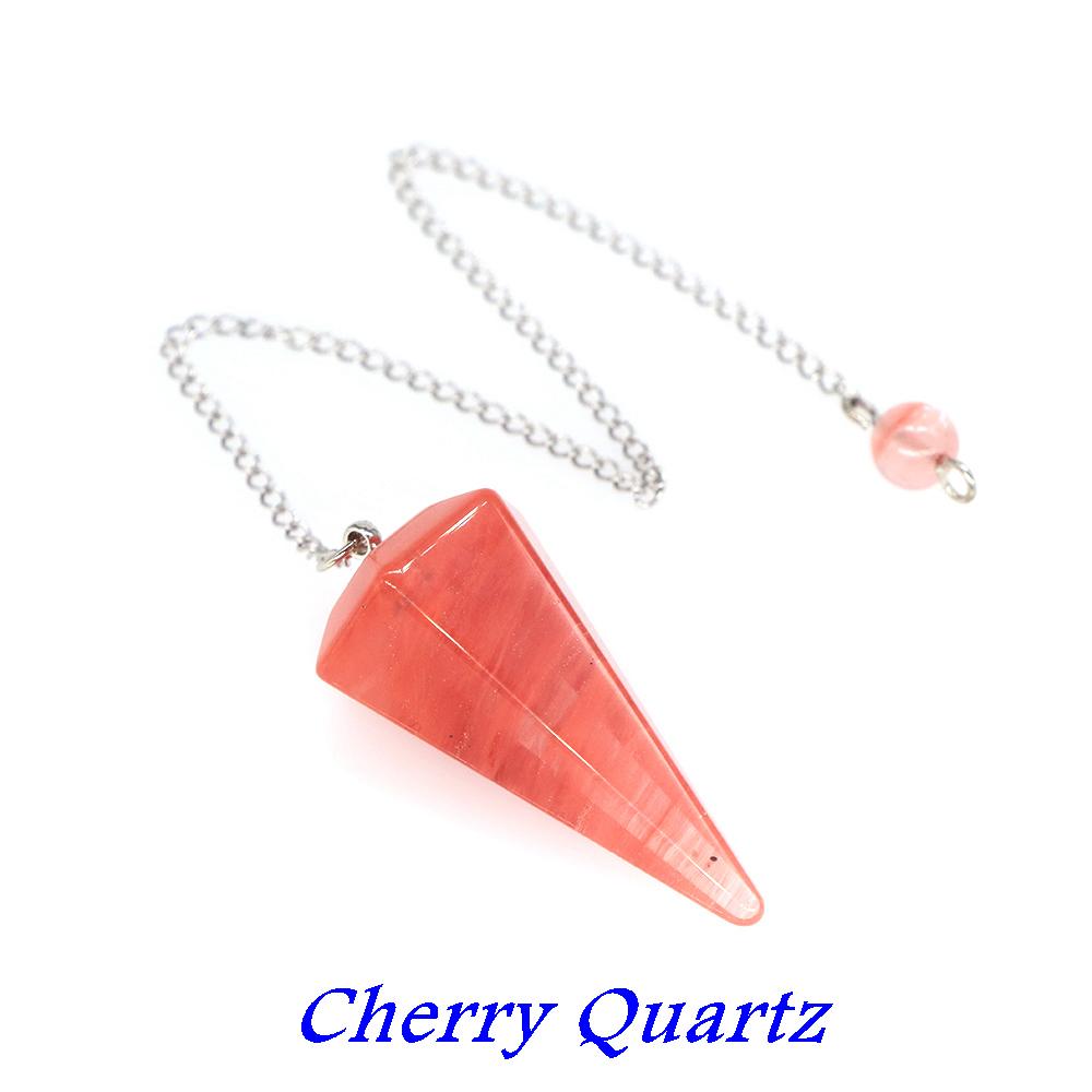 Natural Stone Quartz Agates Pendant Reiki Healing Crystal Cone Amethyst Charm Gems Pendulum Chakra Wicca For Divination Dowsing