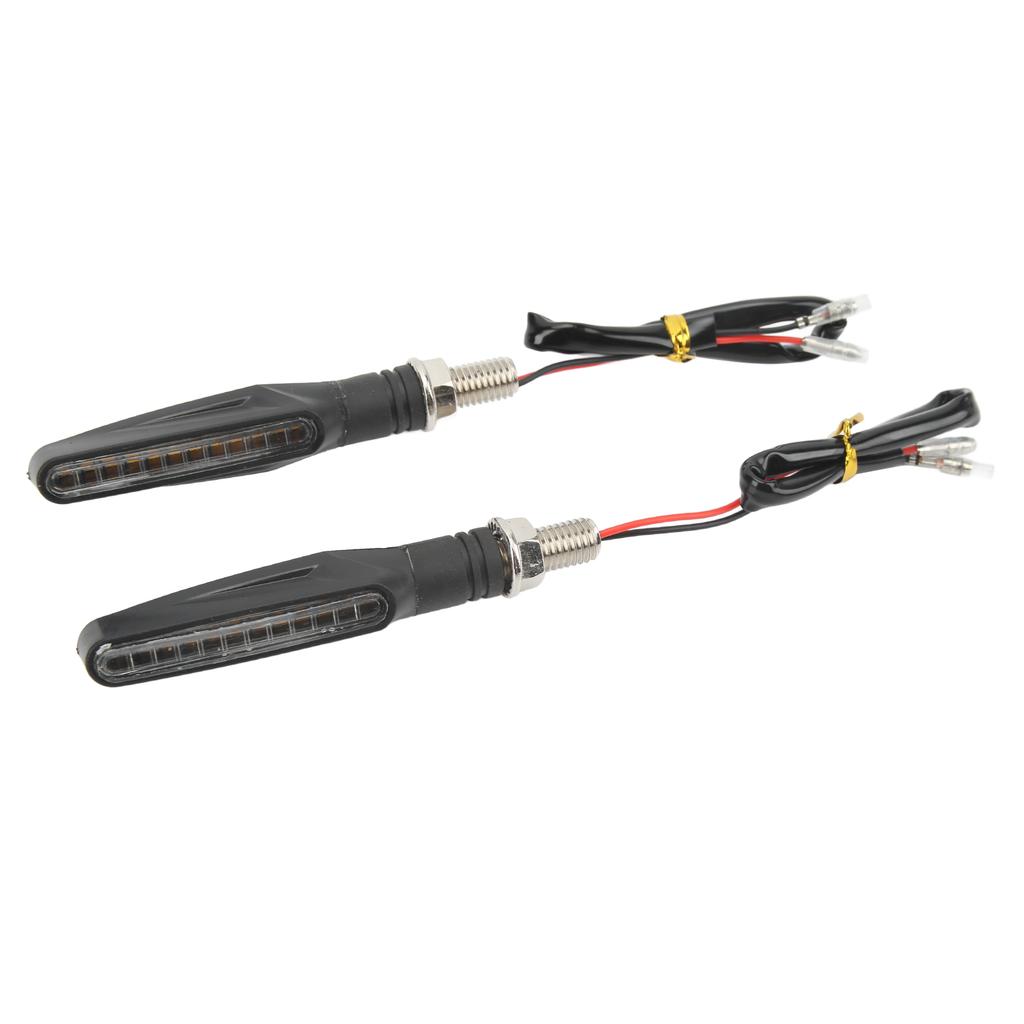 1 Pair 12V Motorcycle Turn Signal Lights LED Indicator Lamp for Sport Street Bike Off Road Chopper Black