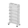 Versatile Use Bookcase Storage Rack Elegant Storag Stand with Compartments In White Perfect for Living Room or Study