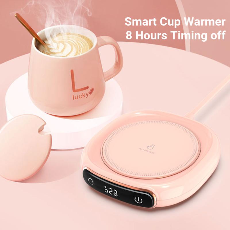 Smart Coffee Cup Warmer Electric Mug Heater for Milk Tea Food Portable Heating Coaster 3 Gear Settings Auto-off Cup Warming Pad