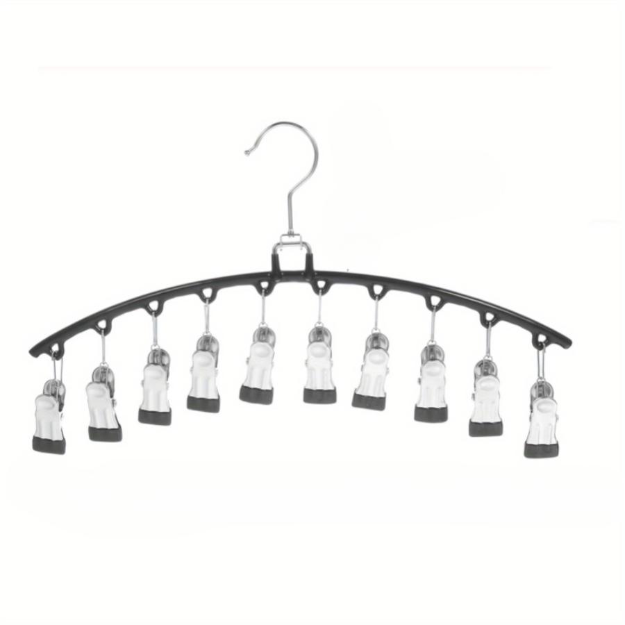 Closet Storage Hanger with 10 ClipsHangs 40 Pairs of LeggingsBlack HangerSpace-Saving Hanging Closet Organizer