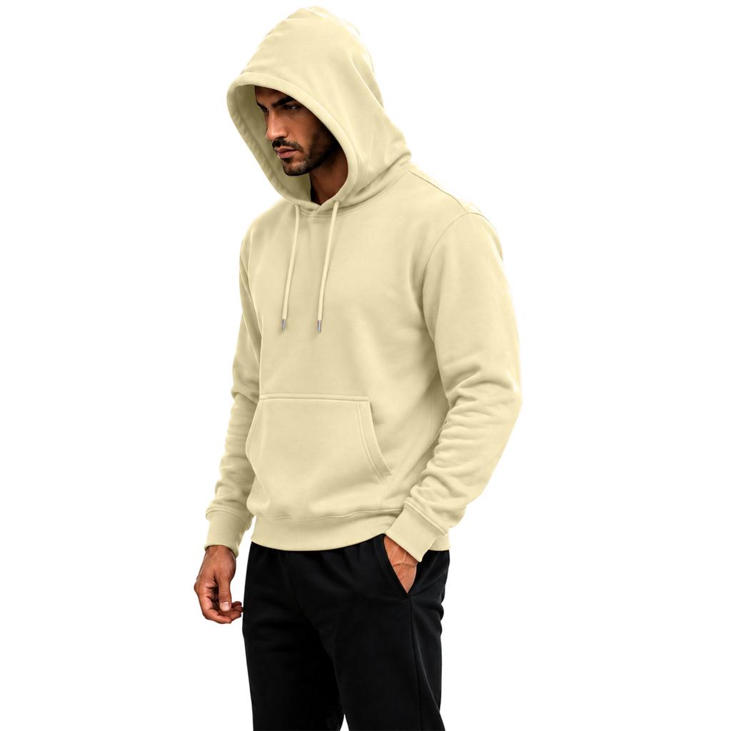 Men's Pullover Hoodie Long Sleeve Color Casual Sweatshirt for Everyday Wear