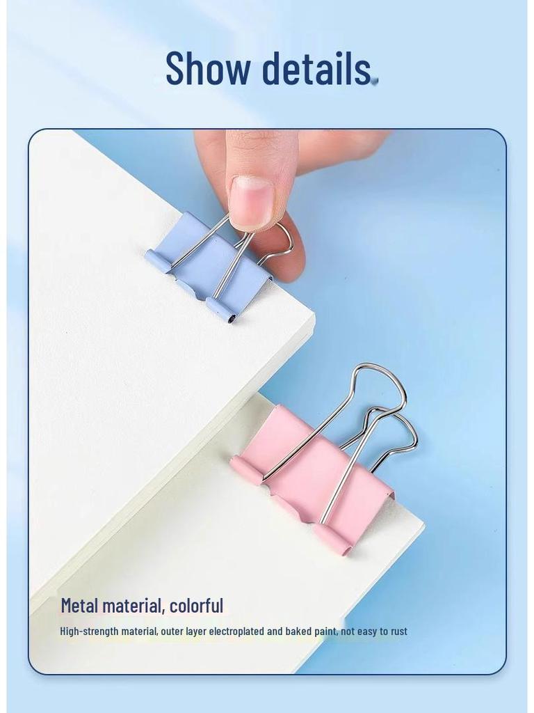 Assorted Colored Bulldog Clips: Large, Medium, Small - Long Tail Paper Clips for Documents and Books