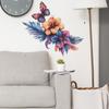 Irisierende Federn, Blumen & Schmetterlinge Wandaufkleber für Schlafzimmer Wohnzimmer Hintergrundwand Dekoration Selbstklebend Abnehmbar Heimdekoration