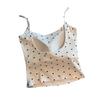 Canotta a spallina con pois alla moda e coppe al seno, canottiera da donna senza maniche con schiena scoperta