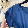 Women's Vintage Hepburn Style Dress Pleated Waist Light Luxury Temperament Swing Long Dress