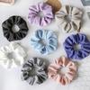 2Pcs Striped Knitted Fabric Solid Color Hair Band Hair Scrunchies With Pocket Zipper For Girls Ponytail Holder Bands