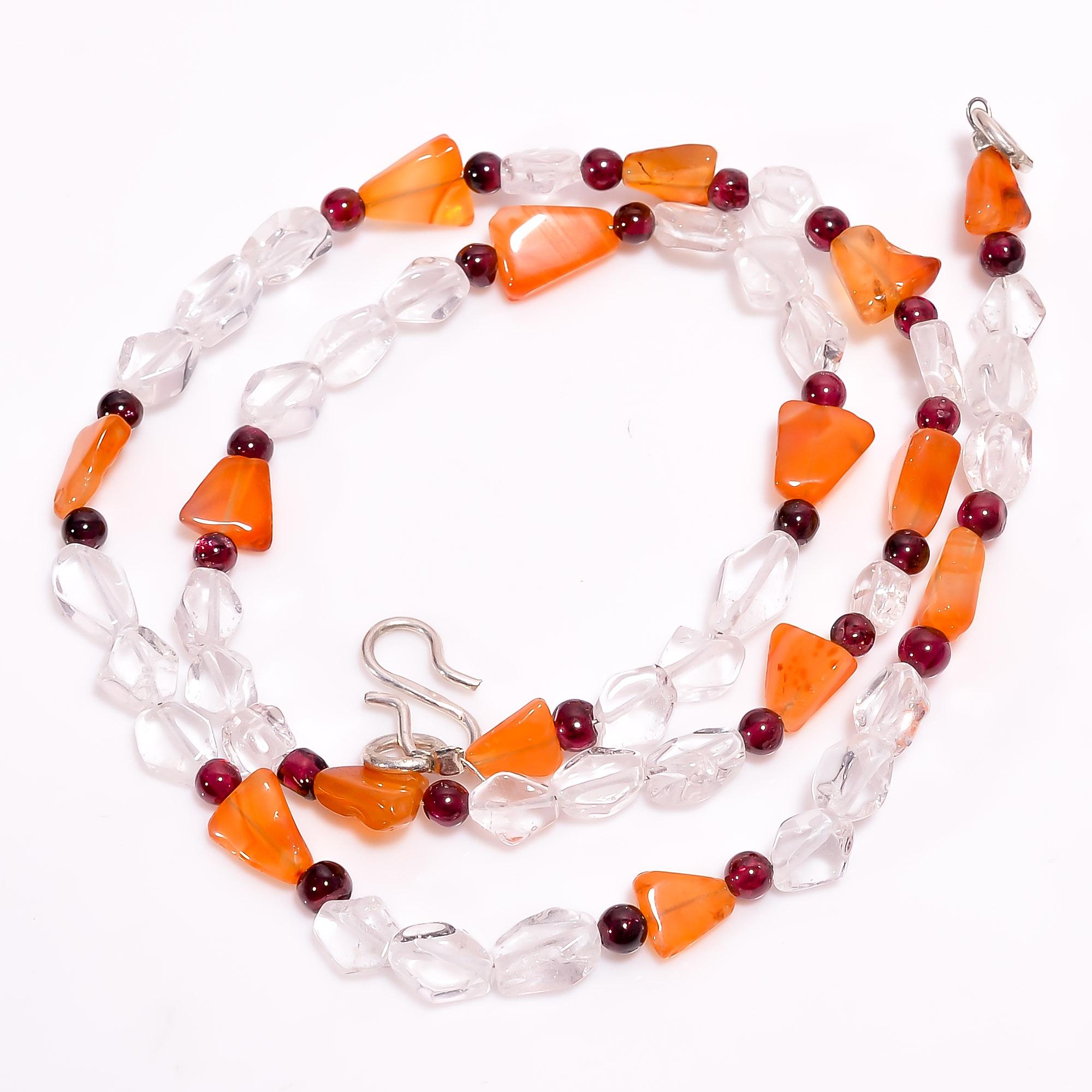 

Натуральный Кристалл Сердолик Гранат Смешанная Форма Гладкие Бусины Ожерелье 3-10 мм 17,5 UB-8471