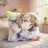 LLove Live School Idol Cushion Cover Silky Short Plush Invisible Zipper Dustproof Sofa Pillow Case For Home Decor