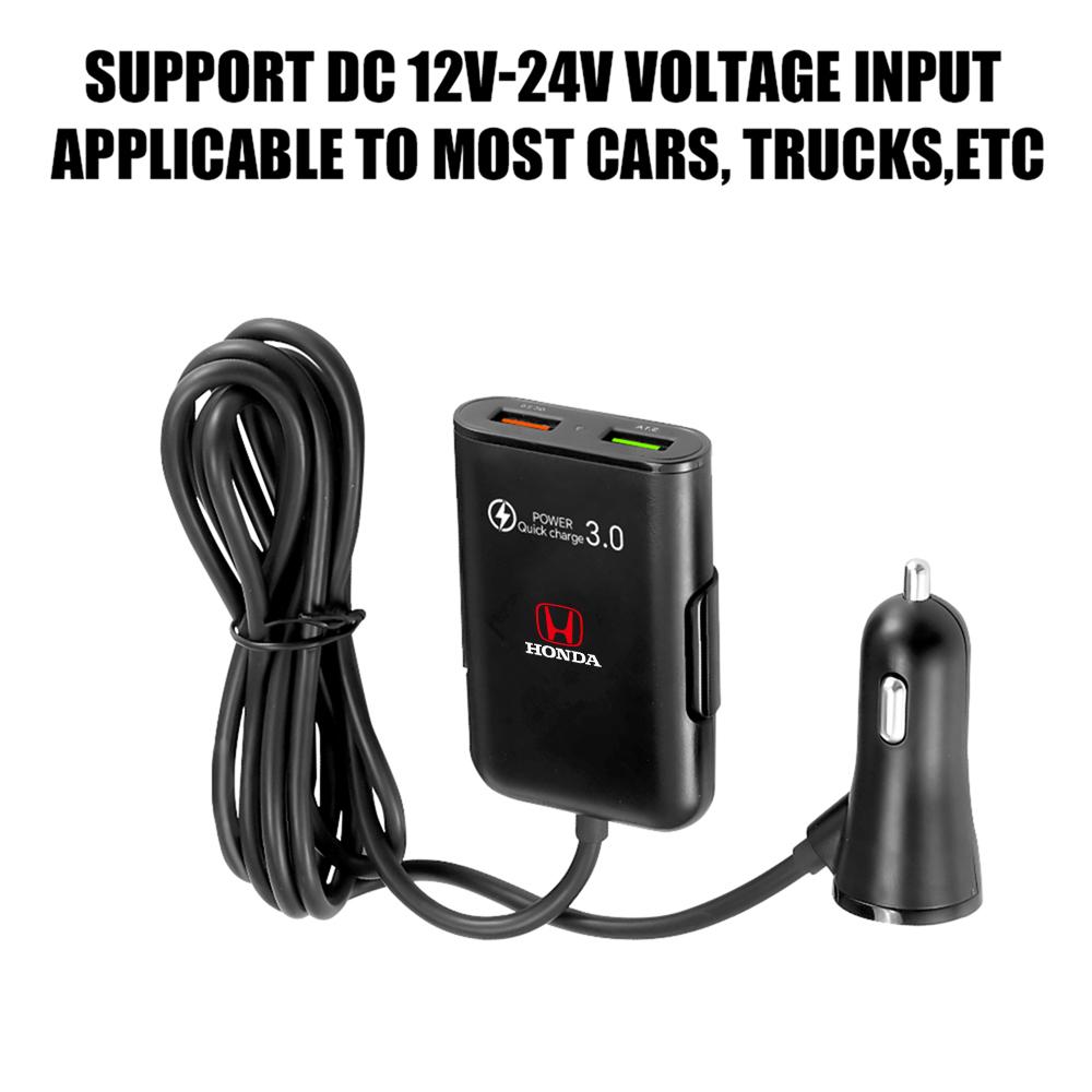 Car Charger Fast Charging QC3.0 USB Mobile Phone Charger Adapter For Honda Civic Fit Accord Jazz Mugen CITY CRV Type R Odyssey CX9