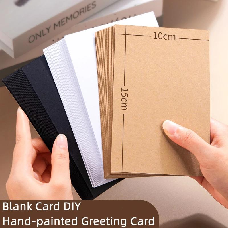 153080sheets 15x10cm Blank Kraft Paper Hand Paint Card Double Sided Word Card Student Message Card Gift Greeting Card Paper