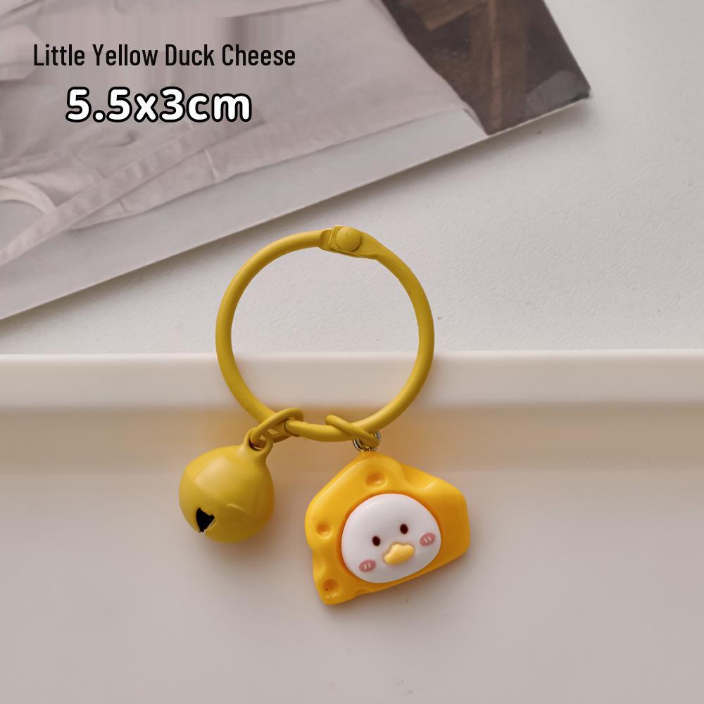 Cute Cartoon Rabbit Cheese Keychain - Adorable Backpack Pendant for Students