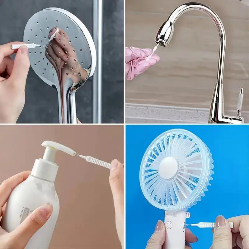 10Pcs Shower Head Cleaning Brush Small Hole Cleaner Tool Anti- Clogging Mini Crevice Bristle For Nozzle Gap Bathroom Automotive