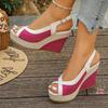 Shoes Women Ankle Buckle Wedges Sandals Summer Denim Sandal Comfortable Thick Sole Sandalias Mujer
