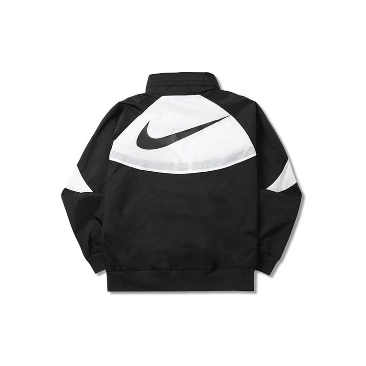 Nike Packable Hooded Sports Jacket With Large Swoosh Logo Men Jackets Black AR2210-012