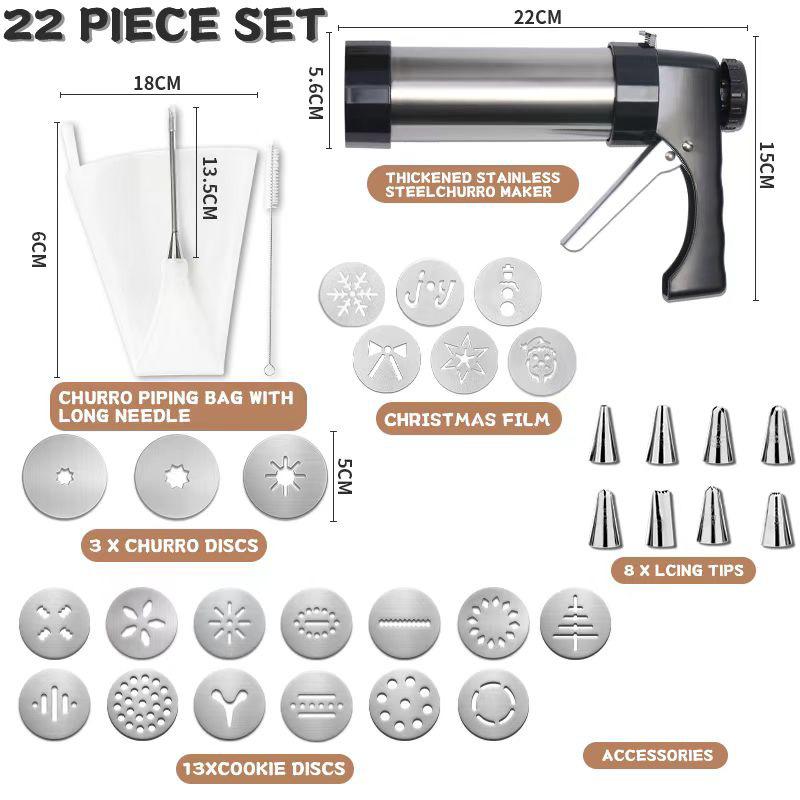 Churros Maker Electric Machine, Home Spanish Doughnut Extruder Set, Non-Stick Frying Kit for Authentic Latin Pastry