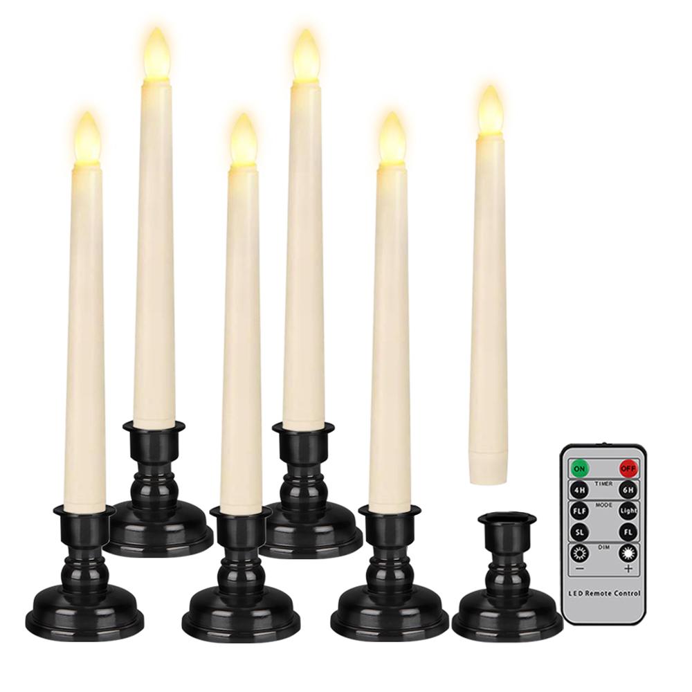 Flameless LED Candles with Candlestick,Kitchen Table Candle Timer Remote, For Home Decor Wedding Candle LightsDecoration