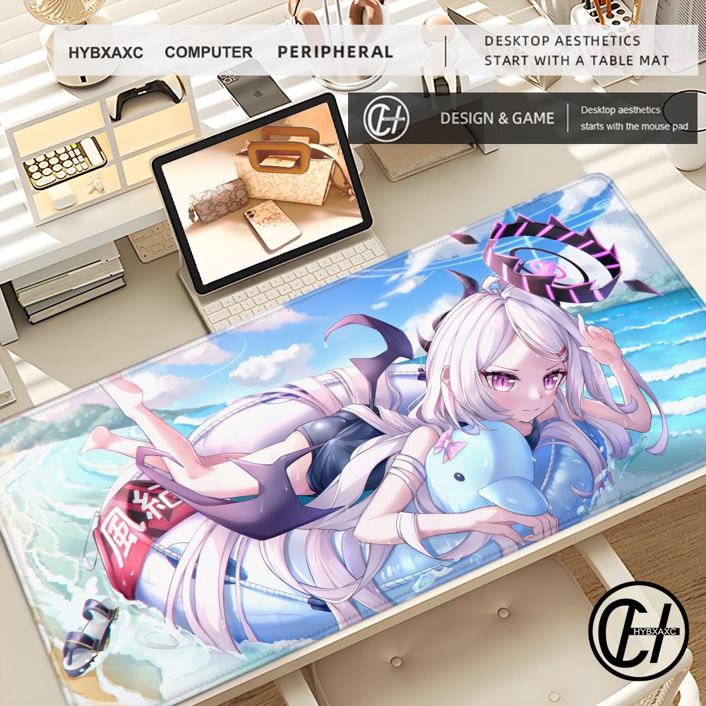 Mouse Pad NonSlip Rubber HYBXAXC Locking Mousepads Game Play Mats Game Blue Archive Cute Sorasaki Hina for Notebook PC Computer
