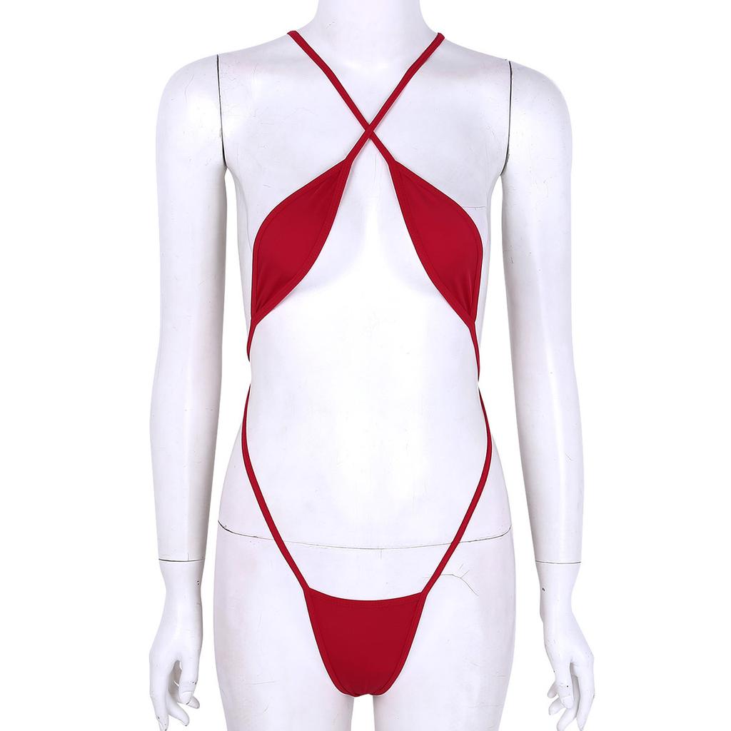 All-in-One Mini-Bikini-Bodysuit: Damen-Träger-Lingerie mit gekreuzter Rückseite und rückenfreiem Design, perfekt für Flitterwochen & Date Night
