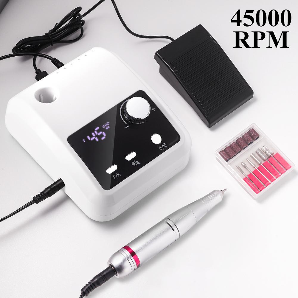 45000 RPM Professional Electric Nail Art Drill Electric File HD Display Metal Nail Art Pen Professional Nail Art Lathe Grinder