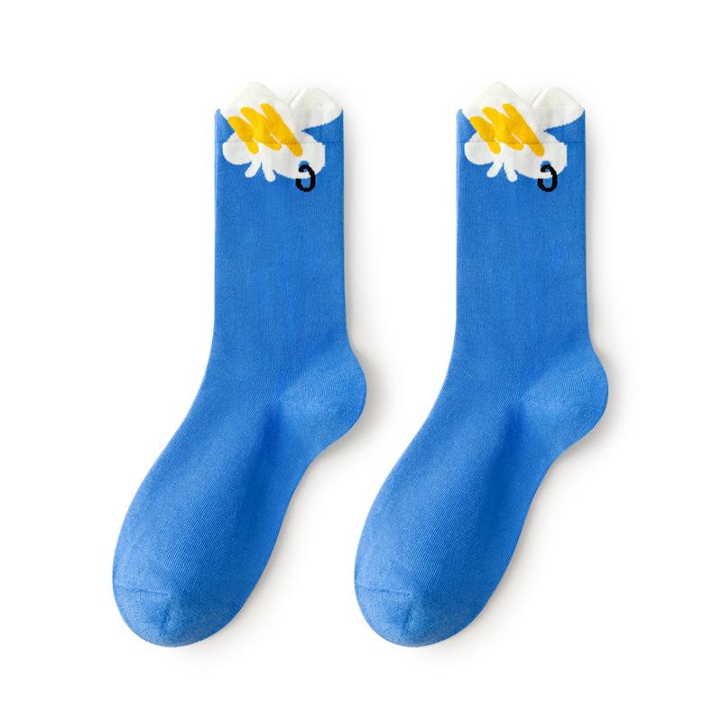 5 Pairs of Female Spring and Summer Trend Cartoon Tube Socks