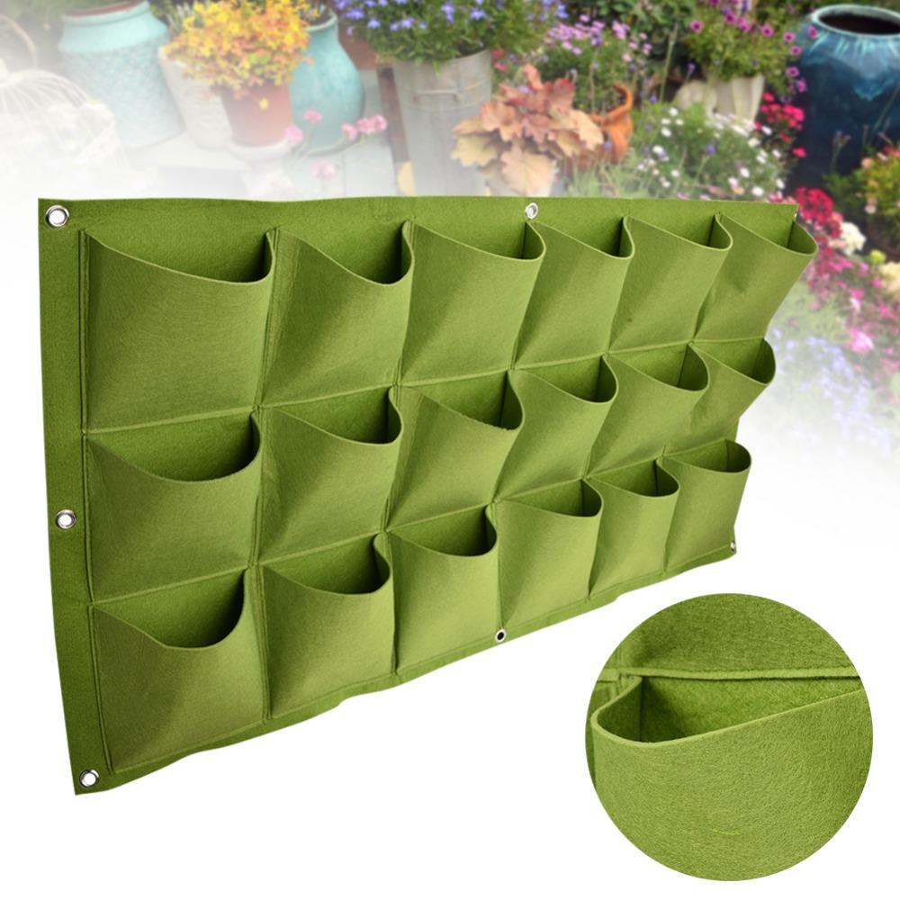 2PCS 100*50cm Hanging Wall Planter Bag 18 Pockets Vertical Greening Planter Outdoor Gardening