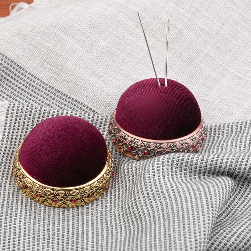 Casual DIY Craft Needle Pin Cushion Holder with Metal Bottom Sewing Pin Cushion Sewing Supplies Accessories for Home