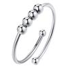 Punk Anxiety Rings For Women Men Spiral Fidget Beads Ring 2024 Trend Jewelry Rotate Freely Anti Stress Stainless Steel Ring Gift