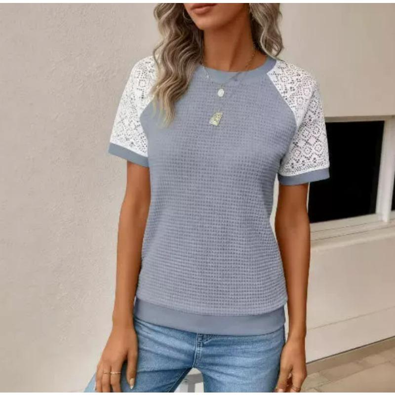 

women s Hollow Out Mesh Knit Long Sleeve T Shirt Raglan Crew Neck Casual Solid Color Slim Fit Top Blouse 5XL