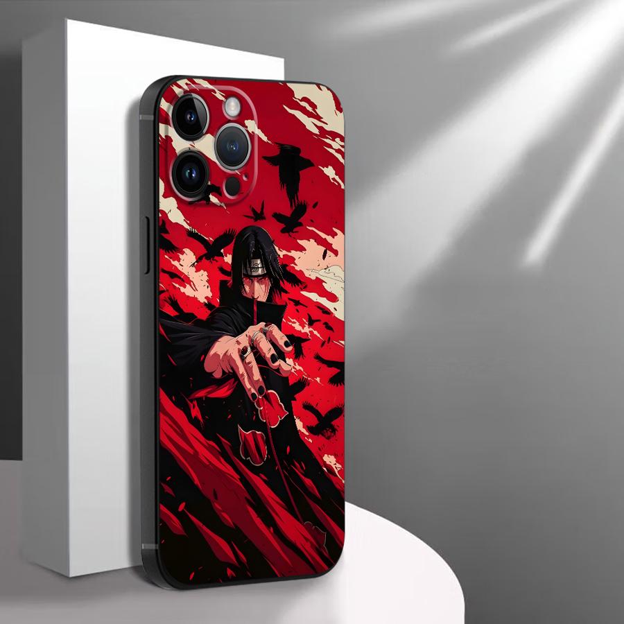 Case for iPhone 15 16 14 Plus 7 8 13 12 11 17 Pro Max XS Max XR 17Air Black Soft Phone Cover Cool Uchiha Itachi