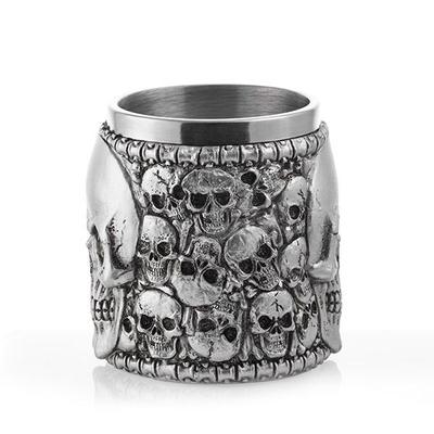 3D Skull Stainless Steel Mug - Multiple Skulls Skull Mug