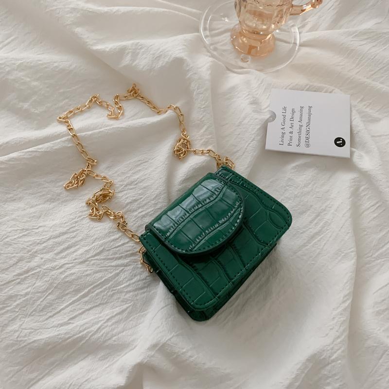 Women Mini Tote Bag New Crocodile Pattern Flap Messenger Crossbody Bag Female Simple Shoulder Bag Compact Square Lady Handbag