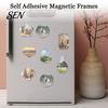 Magnetic Picture Frames 10Pcs DIY Fridge Magnet Kit, Clear Acrylic Photo Frame Memo Holders Set, Custom Making Kit for Crafts, Kitchen, Classroom