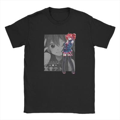 Awesome Anime Kasane Teto T-Shirt for Men Crewneck Cotton T Shirts  Short Sleeve Tee Shirt Printed Clothes