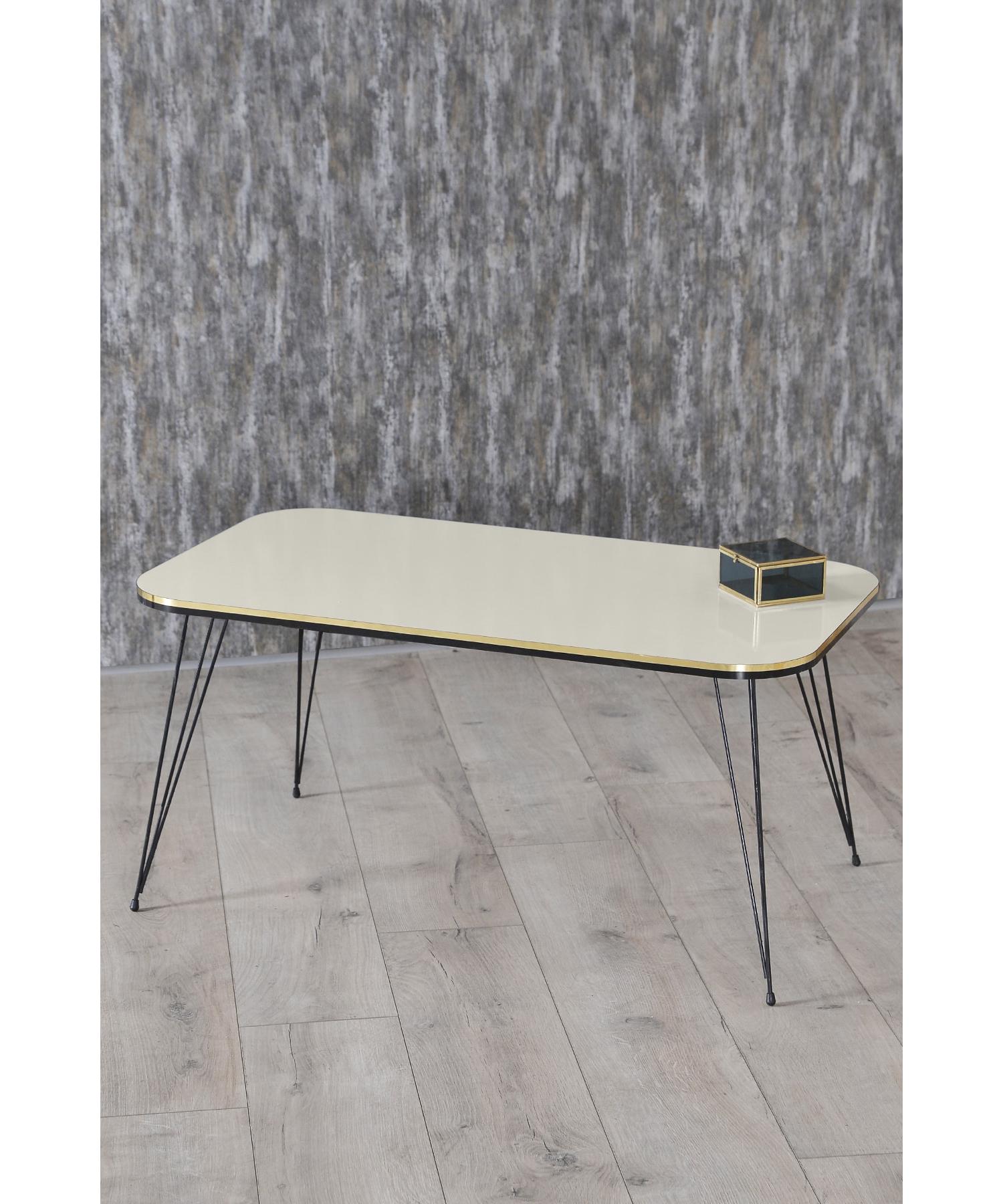 

Center Table Kr Black Wire Leg Double Gold Cream