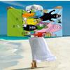 Ultra-Soft Beach Towel with Barbapapa Theme,Ideal for Pool - Camping, Diving - Perfect Travel Essential, Vibrant Beach Towel.