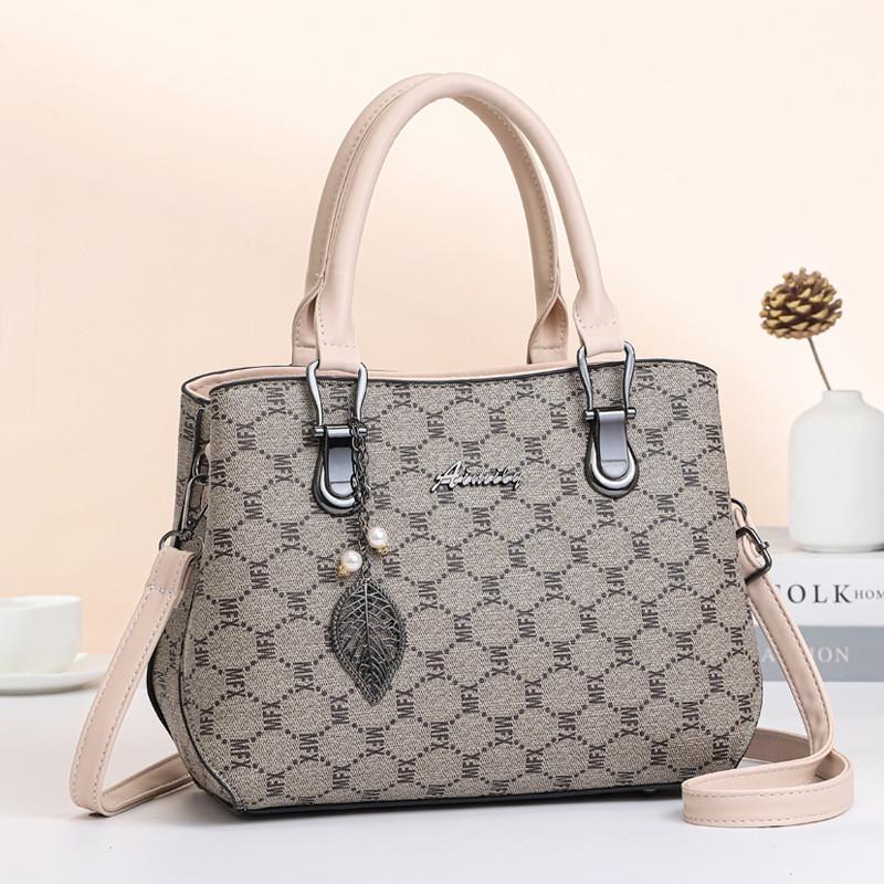 

Elegant Pu Leather Mom Bag Trendy Bucket Style With Multiple Compartments For Women New Beige