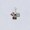ENHYPEN Triple-Charm Acrylic Keychain, Idol Photo + Matching Cartoon + Nameplate Bag Pendant, Engene Fans Kpop Collectible Accessory
