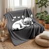 Sleeping Dog on Moon Theme blanket Lightweight Warm Flannel Blanket Decorative Throw Blanket for Home Decoration