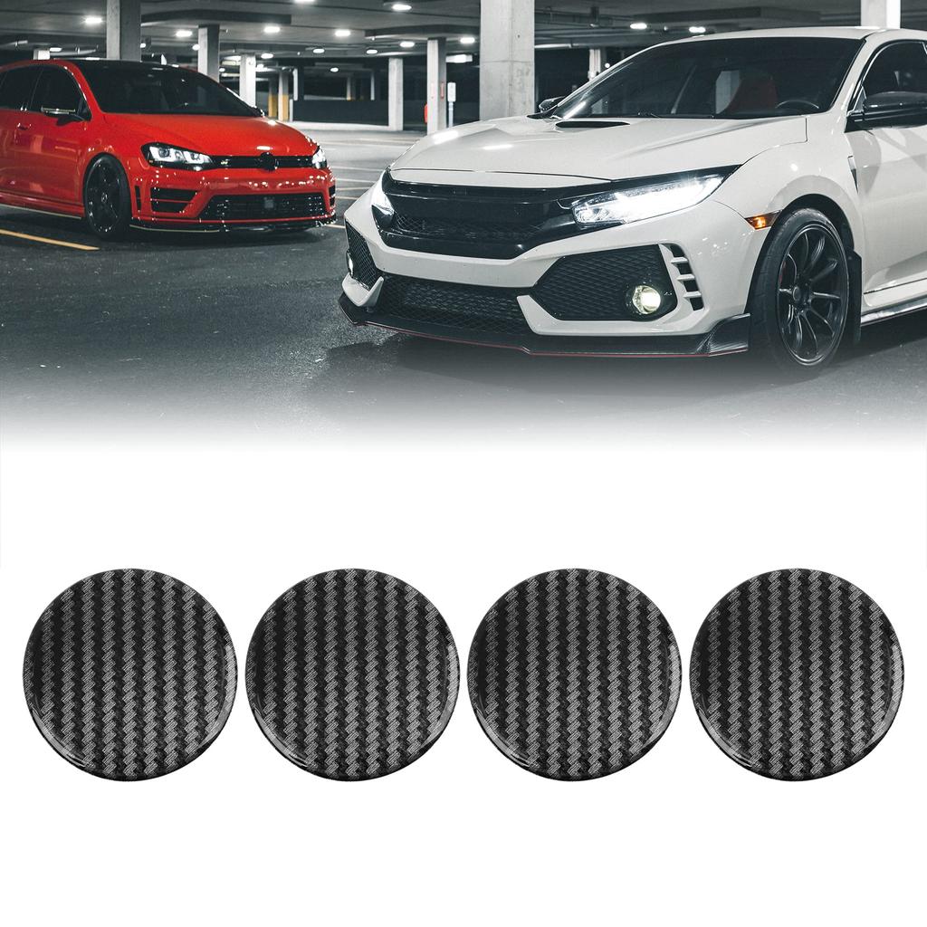 Uxcell Wheel Center Cap Stickers, Clear Resin Carbon Fiber, Pack of 4, 60mm