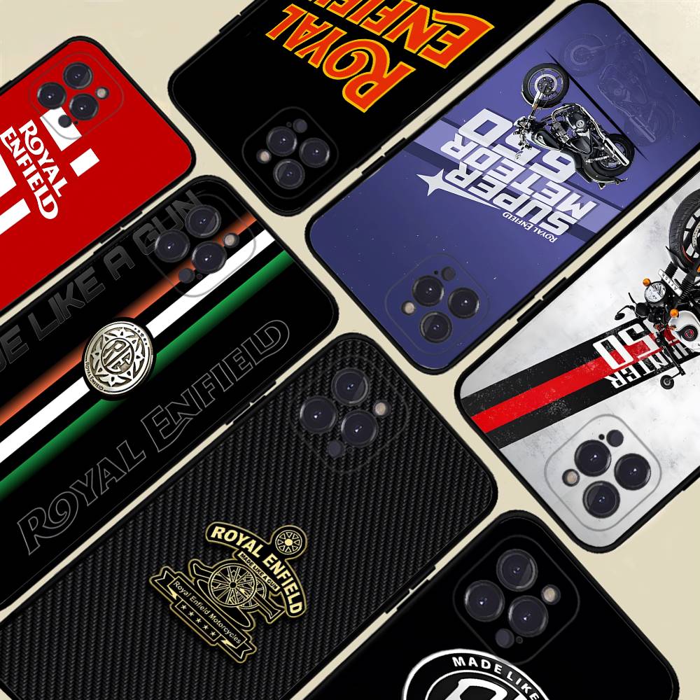 Coque de téléphone Logo R-ROYALS E-ENFIELDS Pour IPhone 17 16 15 14 13 12 Mini 11 Pro Plus Housse Souple en Silicone
