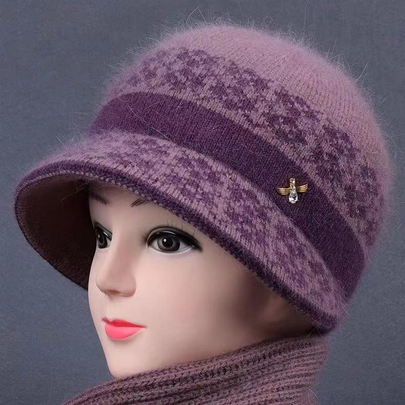 Winter Senior Hat Knitted Casual Warm Wool Hat