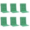 Garden Chair Cushions for Low Back Chairs 6 Pcs Green 100 X 50 X 3 Cm